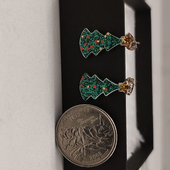 Glitter Christmas Earrings  - Picture 2 of 2